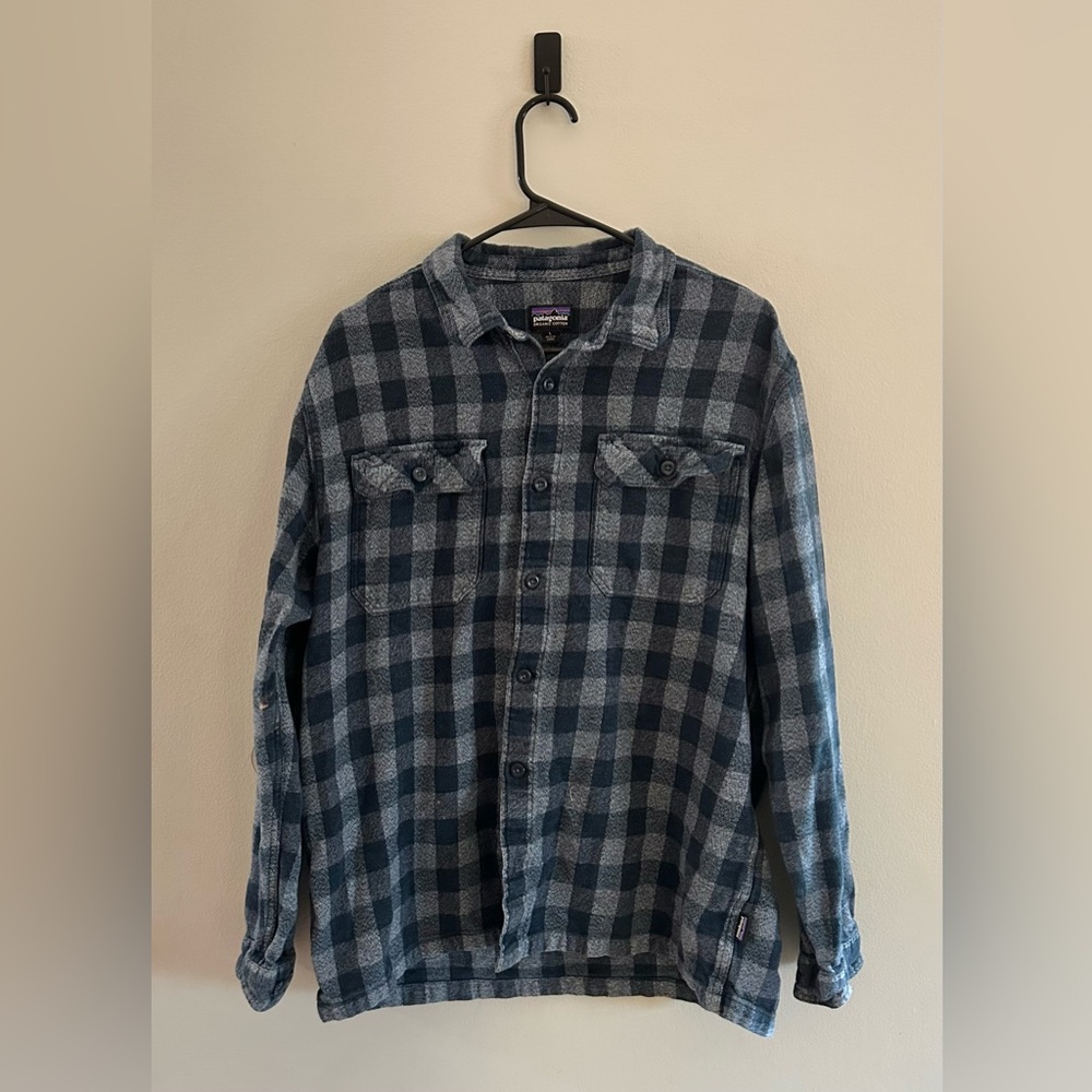 Patagonia Fjord Flannel Shirt Large Men's Button Up Outdoor Hiking